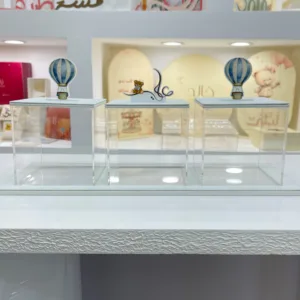 طقم 3 بوكسات أكريلك بقاعدة جلد